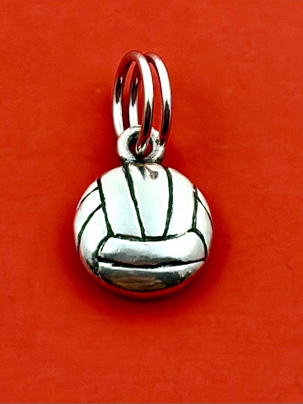 James Avery Silver Volleyball Charm in White and Silver